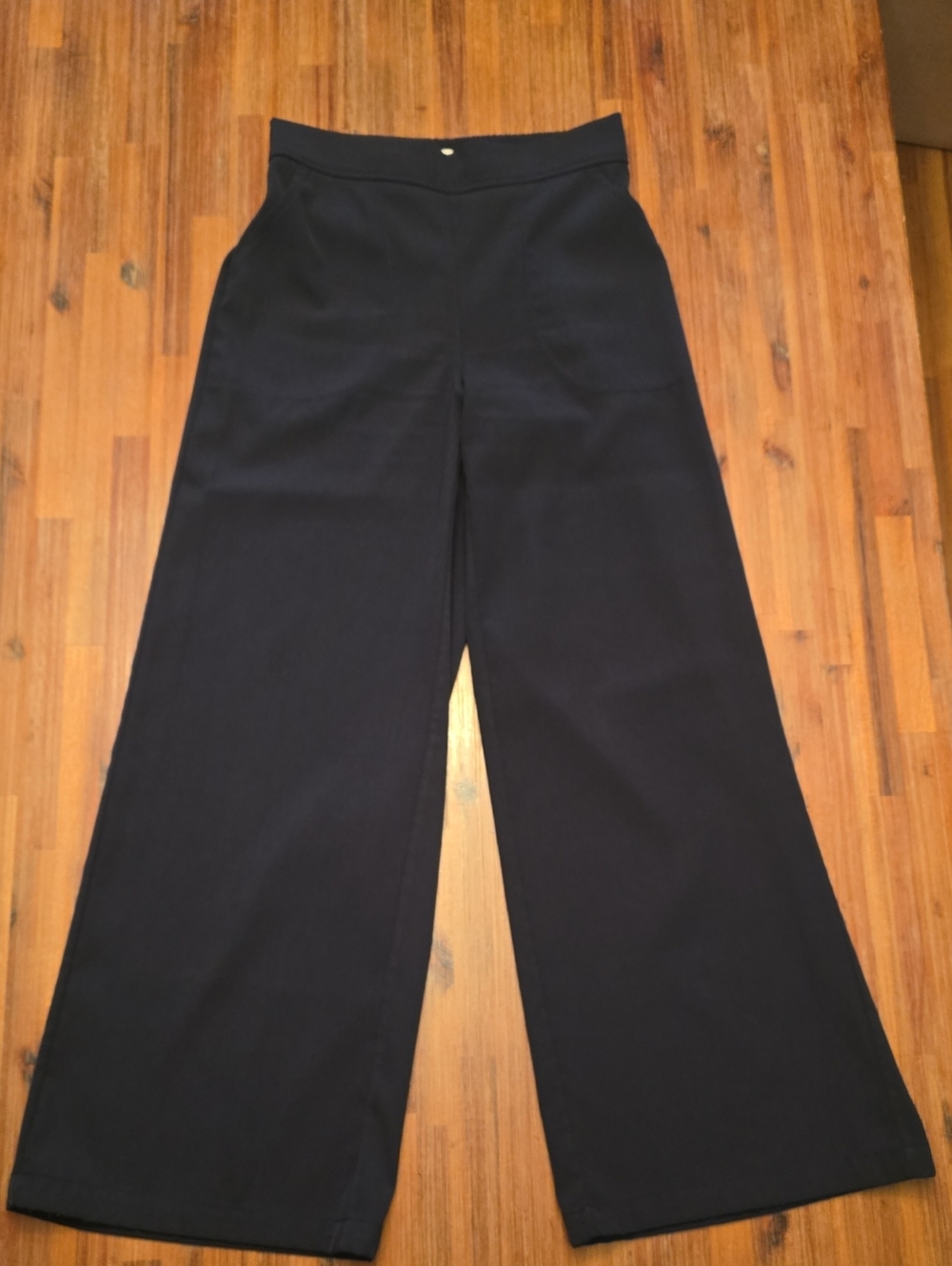 Max Studio Wide Leg Navy Blue Women's Pants - Classic High Waist